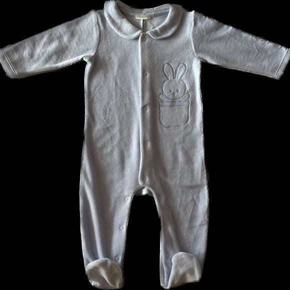 United Colors of Benetton Blue Bunny Sleepsuit 3-6 Months NWOT - Picture 1 of 10